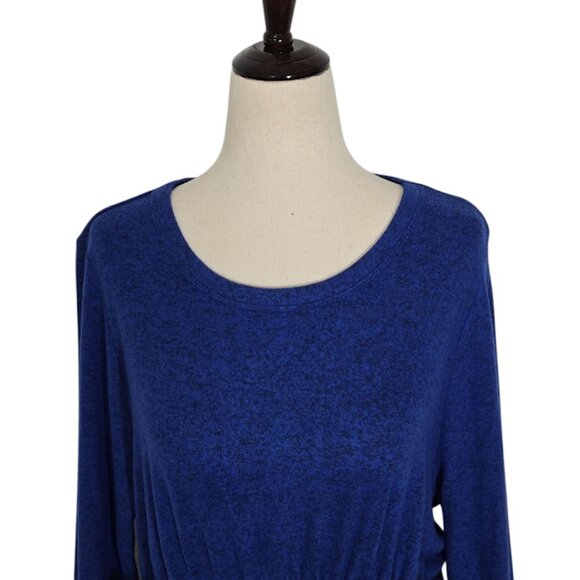 CASLON Blue Long Sleeve Peplum Top Size XS – Soft Knit Adjustable Waist blouse - Picture 5 of 13